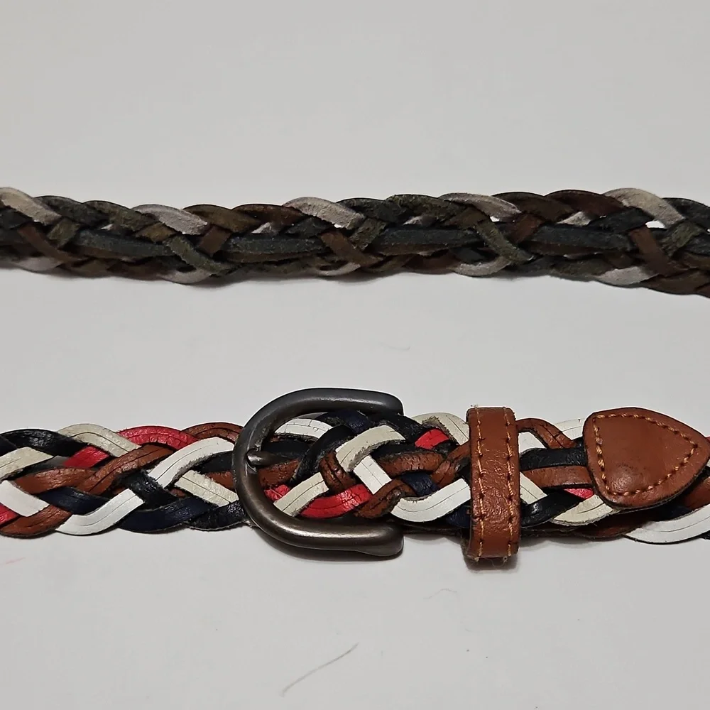 Argentina Capezio Vintage Leather Braided Twist Multi Color Belt Size S/M #1054